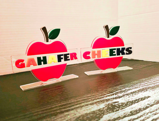 Teacher appreciation, Thank you gifts, Gifts for Teachers, Party Decor, Class desk decor, Apple name stand, Desk display, Teacher gift